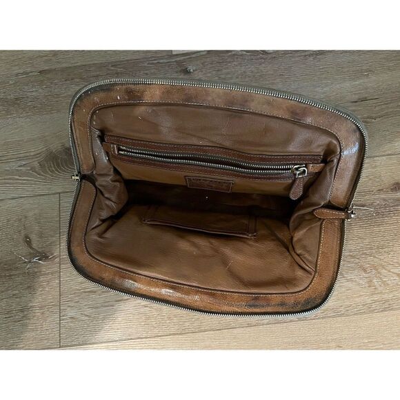 Vintage Prada Women’s Brown Leather Satchel Frame Bag - Picture 5 of 6